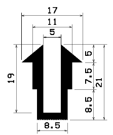 TU1- 1910 - gumiprofilok - U alakú profilok