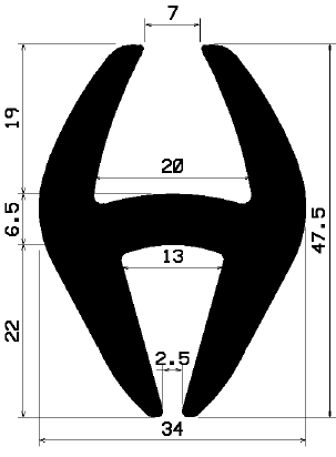 H 1933 - EPDM gumiprofilok - H alakú profilok H 1933 - EPDM gumiprofilok - H alakú profilok