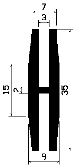 H - 1934 - EPDM gumiprofilok - H alakú profilok