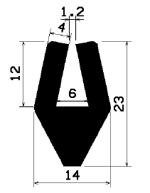 U-Profil 8mm Gummilaufschiene EPDM