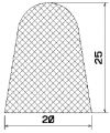1B= 25 m MZS 25767 - EPDM gumiprofilok - Félkör alakú, D-profilok
