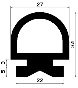 RT 2065 - szilikon gumiprofilok - Gördülő ajtó - ujjvédő profilok