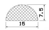 1B= 50 m MZS 25776 - gumi és szilikon profilok - 100 méter alatt - Félkör alakú, D-profilok