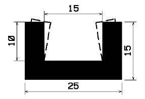 TU1- 2075 - EPDM-Gummi -Profile - U-Profile