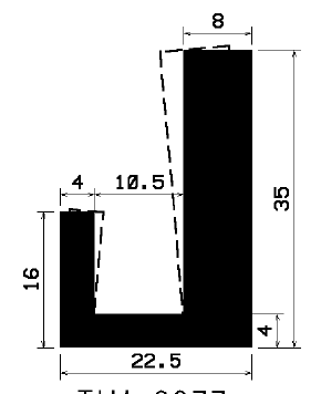TU1- 2077 - gumiprofilok - U alakú profilok TU1- 2077 - gumiprofilok - U alakú profilok