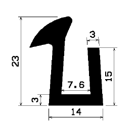 TU1- 2084 - gumiprofilok - U alakú profilok