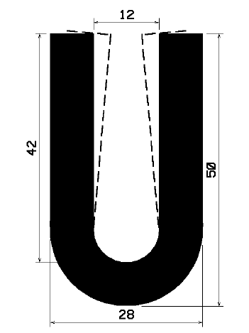 TU1- 2091 - gumiprofilok - U alakú profilok