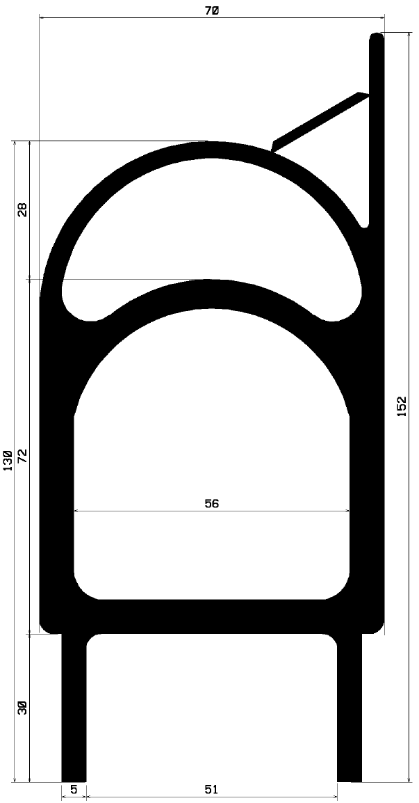 RT 2463 - EPDM rubber profiles - Sliding door – finger-guard profiles