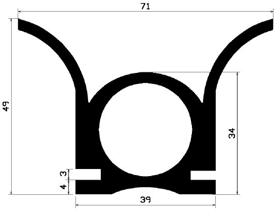 RT 2199 - EPDM rubber profiles - Sliding door – finger-guard profiles