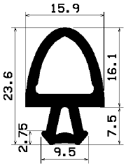 RT 2210 - EPDM rubber profiles - Sliding door – finger-guard profiles
