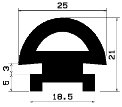 RT 2211 - EPDM-Kautschukprofile - Rolltor- und Fingerschutzprofile