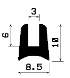 TU1- 2220 - gumiprofilok - U alakú profilok