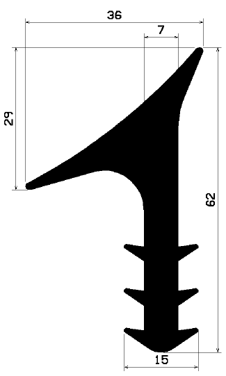 FA 2247 - EPDM Gummi-Profile - Abdeckung und T-Profile