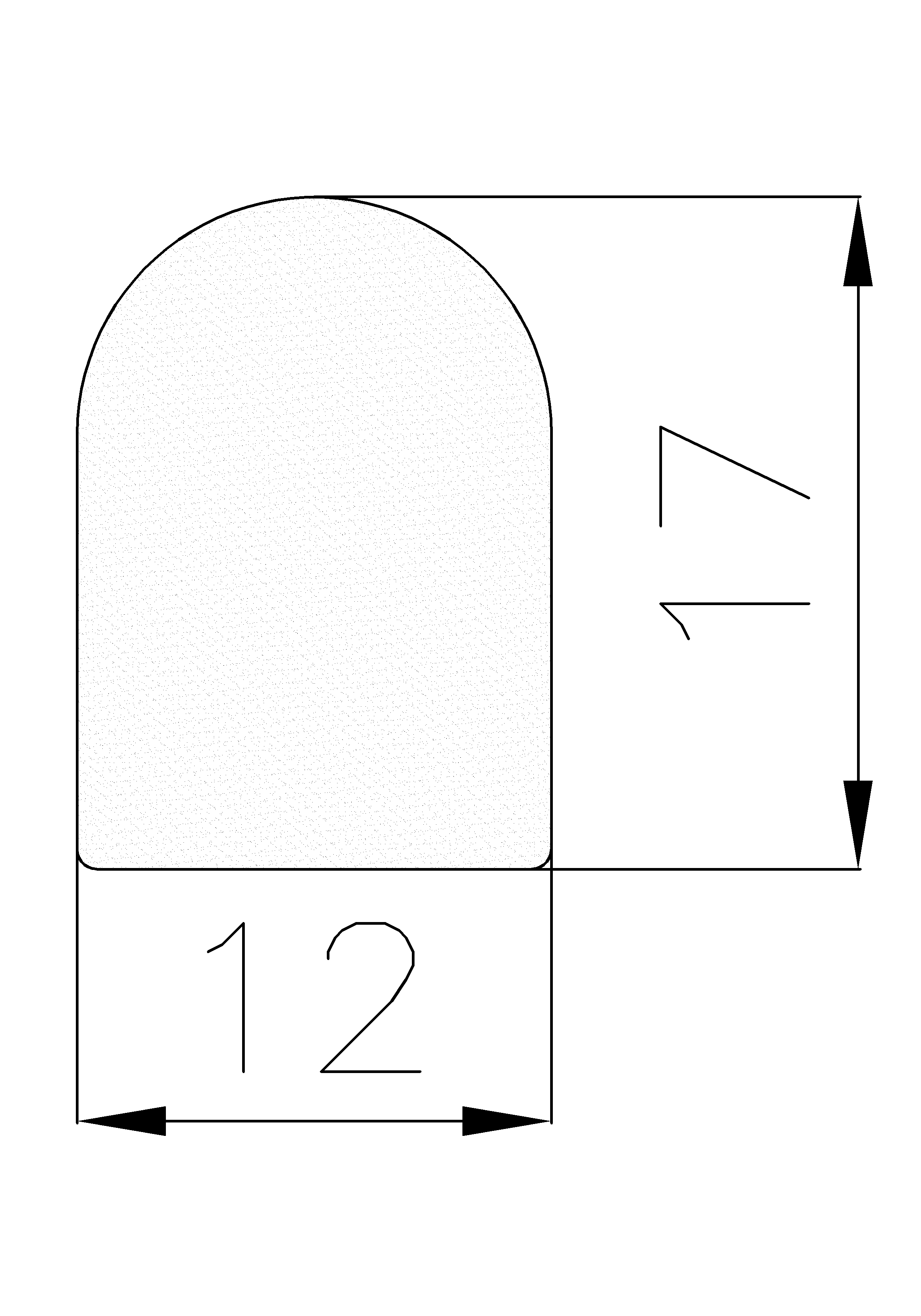 7870403KG - EPDM szivacs gumiprofilok - Félkör alakú, D-profilok