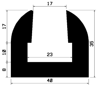 TU1- 2421 - EPDM-Gummi -Profile - U-Profile