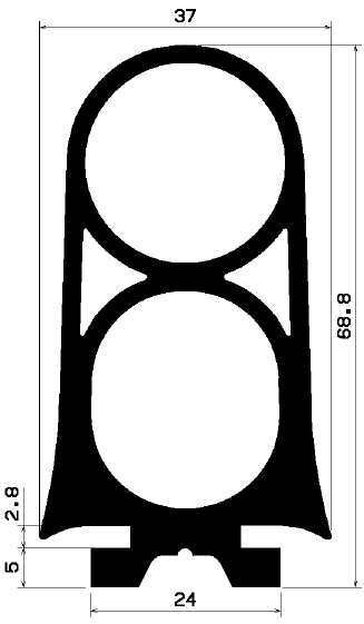 RT 2351 - EPDM gumiprofilok - Gördülő ajtó - ujjvédő profilok