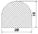 MZS 25801 - EPDM szivacs gumiprofilok - Félkör alakú, D-profilok