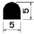 HR 2418 - szilikon gumiprofilok - Félkör alakú, D-profilok
