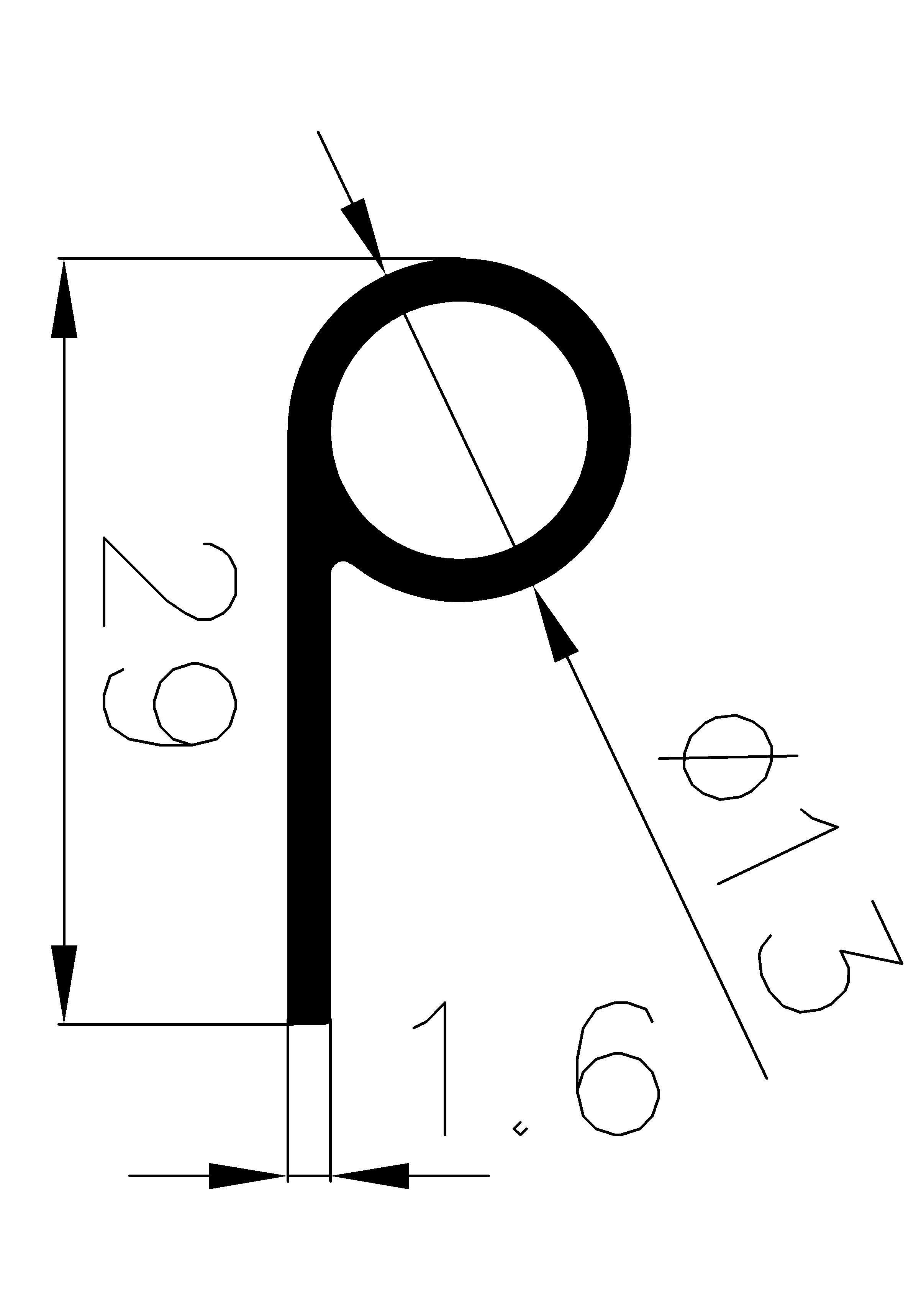 9670370KG - EPDM profiles - Flag or 'P' profiles