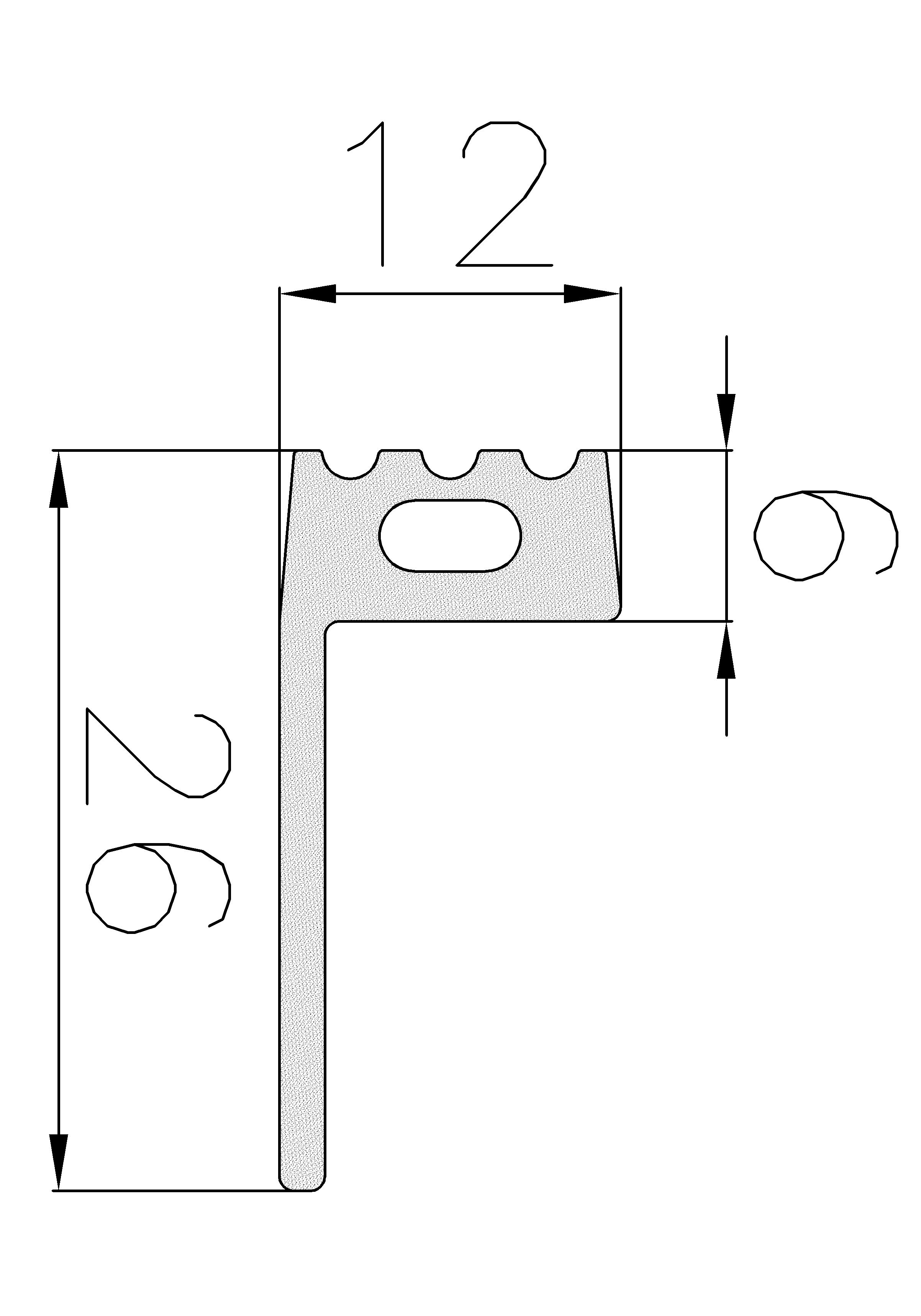 9800403KG - sponge profiles - Flag or 'P' profiles