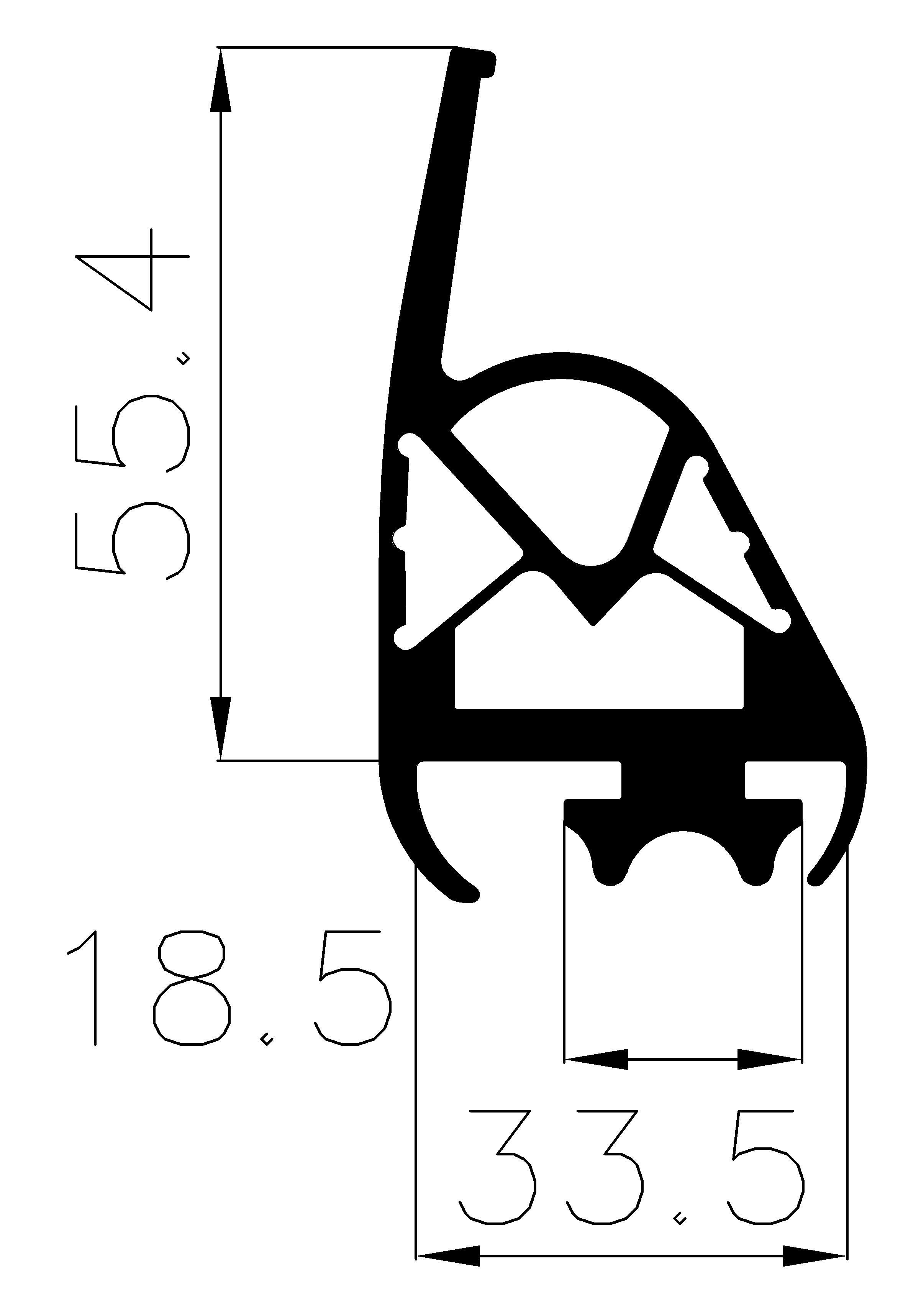 9870365KG - EPDM-Kautschukprofile - Rolltor- und Fingerschutzprofile