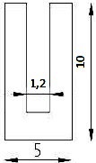 TU1 - G053 10×5×1,2 mm - EPDM-Gummi -Profile - U-Profile