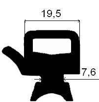 RT - G073 27×25 mm - EPDM rubber profiles - Sliding door – finger-guard profiles