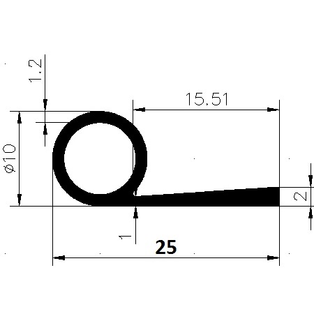 FN - G604 - EPDM-Gummi-Profile - Fahnenprofile bzw. P-Profile