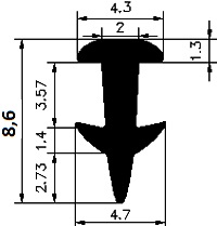 FA - G113 - gumiprofilok - Takaró és 'T' alakú profilok