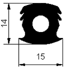 HR - G151 14×15 mm - EPDM gumiprofilok - Félkör alakú, D-profilok