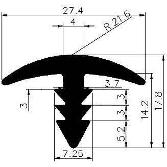 FA - G235 - gumiprofilok - Takaró és 'T' alakú profilok