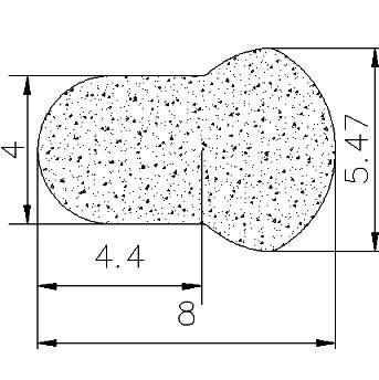 MZS - G261 - szivacs gumiprofilok - Lobogó vagy 'P' alakú profilok