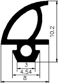 Z1 - G292 8×10,2 mm - gumi profilok 100 métertől - Ajtókeret- ablak tömítő profilok