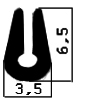 TU1 - G312 6,5×3,5×0,4 mm - gumiprofilok - U alakú profilok