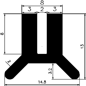 TU1 - G413 - szilikon gumiprofilok - U alakú profilok TU1 - G413 - szilikon gumiprofilok - U alakú profilok