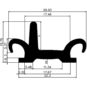 Z1 - G523 30×15,75 mm - rubber profile - Door-frame profiles