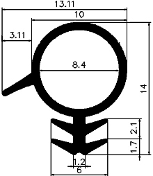 Z1 - G559 d= 10 mm - szilikon gumi  profilok - Ajtókeret- ablak tömítő profilok