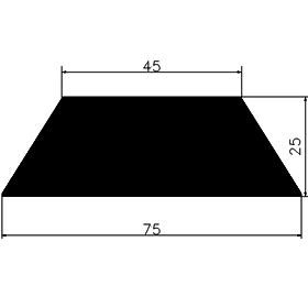GIR - G575 75×25 mm - gumiprofilok - Négyszögalakú profilok