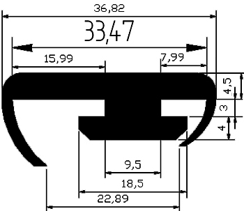 RT G585 - EPDM rubber profiles - Sliding door – finger-guard profiles