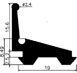 RT - G591 - EPDM rubber profiles - Sliding door – finger-guard profiles