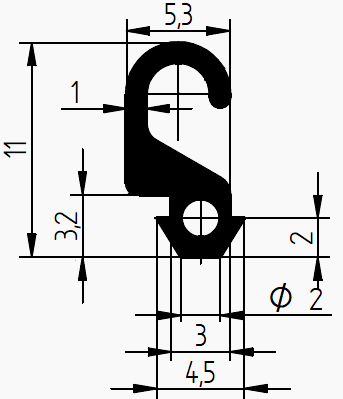 Z1 - G622 - rubber profile - Door-frame profiles