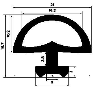 RT - G648 - szilikon gumiprofilok - Gördülő ajtó - ujjvédő profilok
