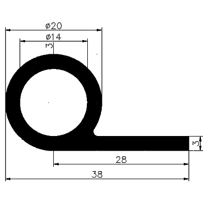 FN - G682 - EPDM-Gummi-Profile - Fahnenprofile bzw. P-Profile