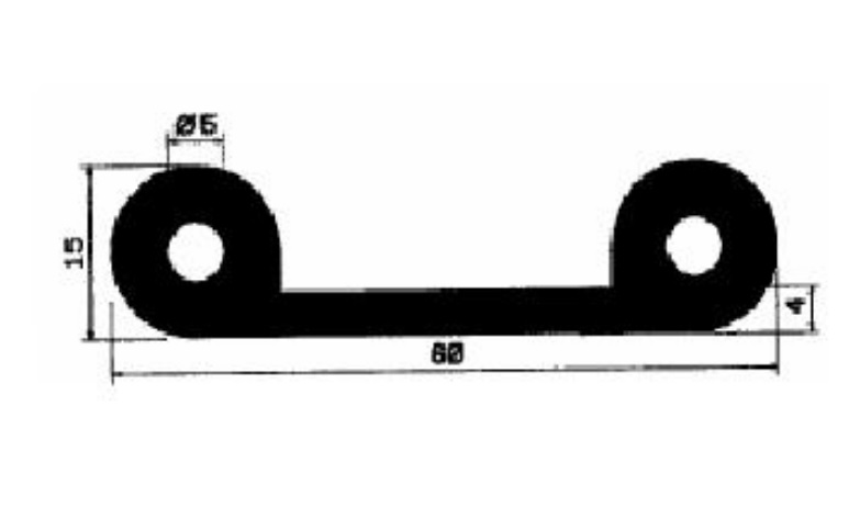 FN 2493 - EPDM gumiprofilok - Lobogó vagy 'P' alakú profilok