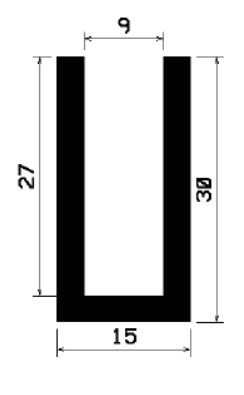 TU1- 1028 - gumiprofilok - U alakú profilok
