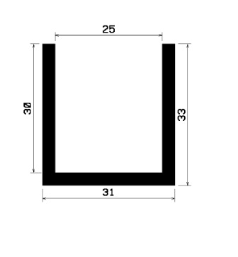 15250365KG - EPDM-Gummi -Profile - U-Profile