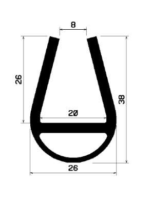 TU1- 0796 - EPDM-Gummi -Profile - U-Profile