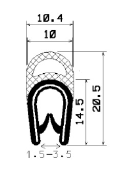 SD-0048 - Co-Ex-Profile mit Metalleinsätze - Kantenschutzprofile SD-0048 - Co-Ex-Profile mit Metalleinsätze - Kantenschutzprofile