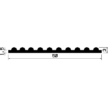 F - 1287 1B= 50 m - EPDM gumiprofilok - Fektető és szigetelő gumiprofilok