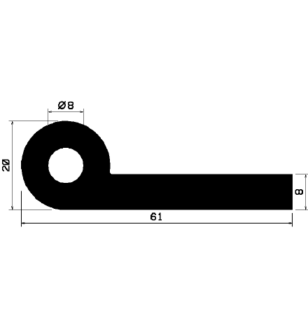 FN 0522 - EPDM gumiprofilok - Lobogó vagy 'P' alakú profilok